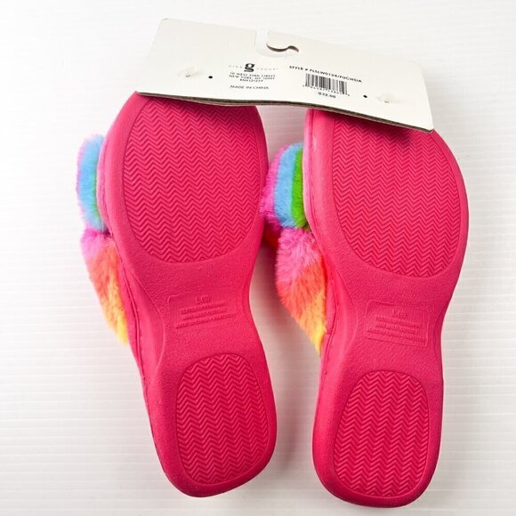 Fifth & Luxe Rainbow X Band Slippers Size 9 Fuchsia Pink - Picture 10 of 13